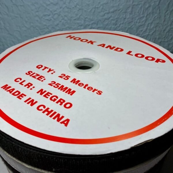 Velcro Negro 2.5cm por Rollo de 25m